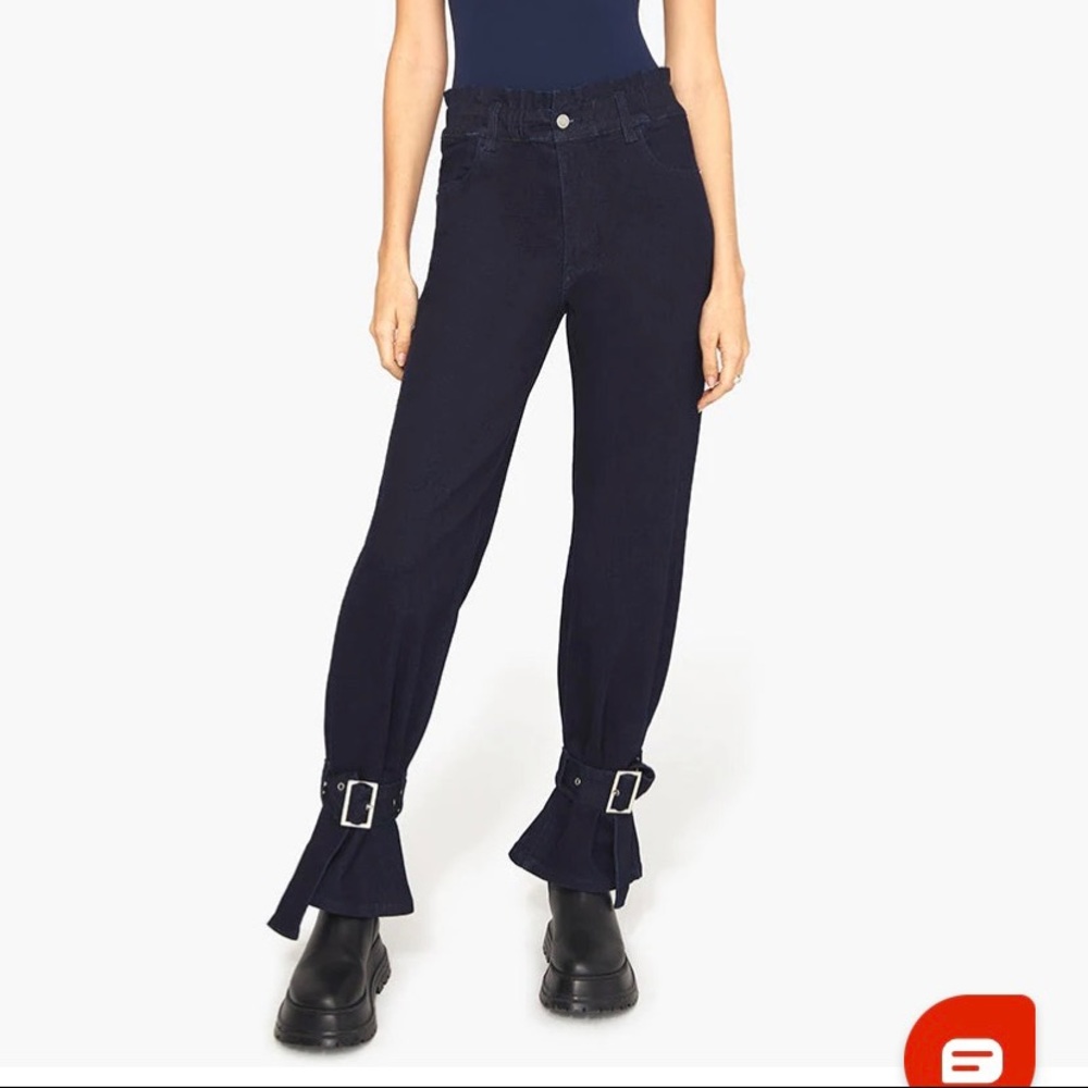 WEWOREWHAT Paperbag Stretch Denim Jeans, Size 30